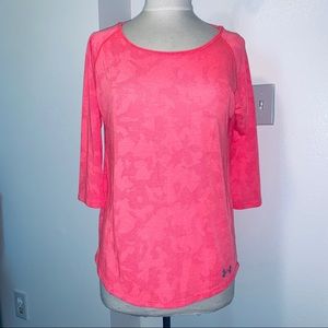 Under Armour Neon Pink 3/4 Sleeve Top